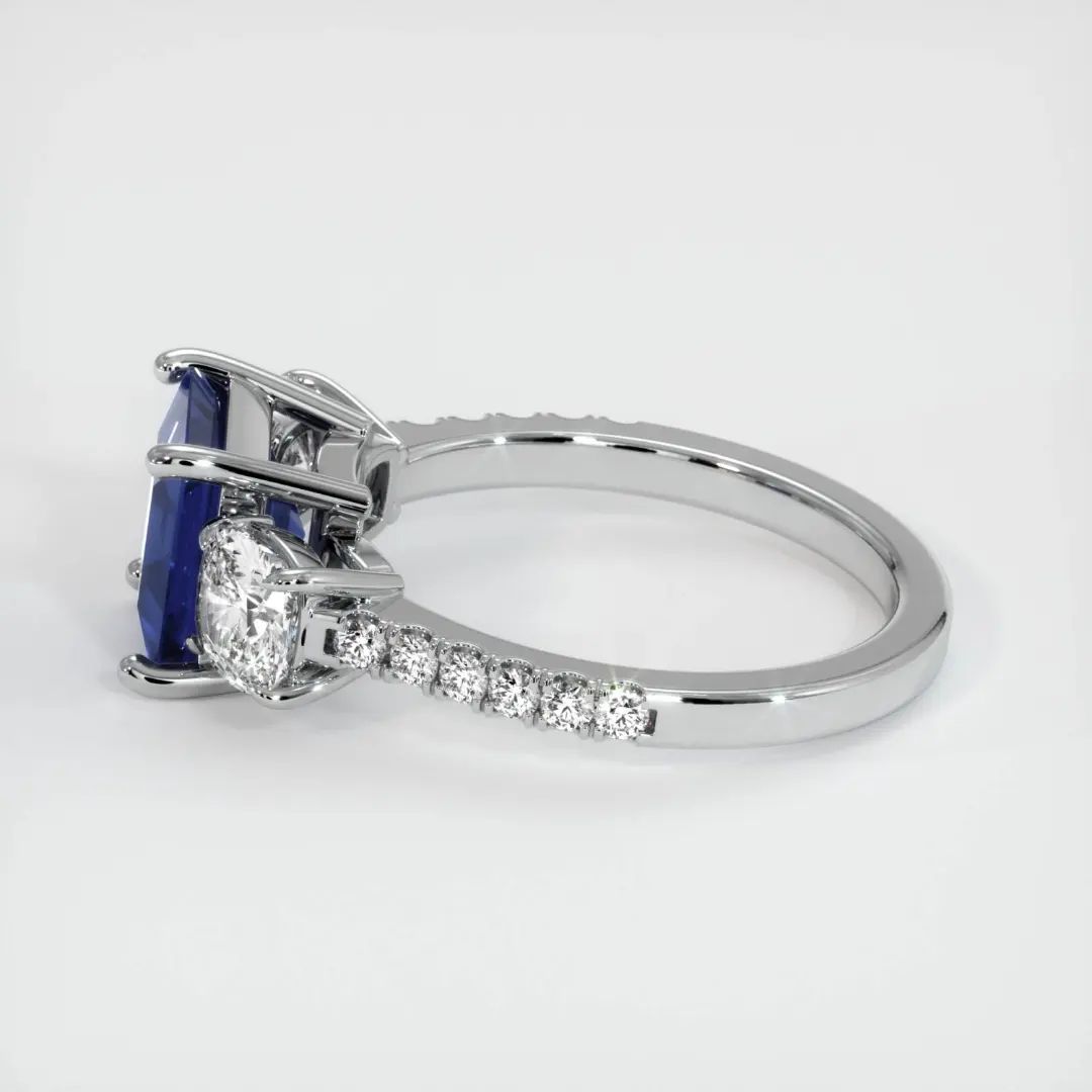 3.2Ct Blue Princess Cut Three Stone Ring For Her | Anniversary Gift Ring For Wife | Thank You Gift Ring | Trilogy Diamond Ring For Women