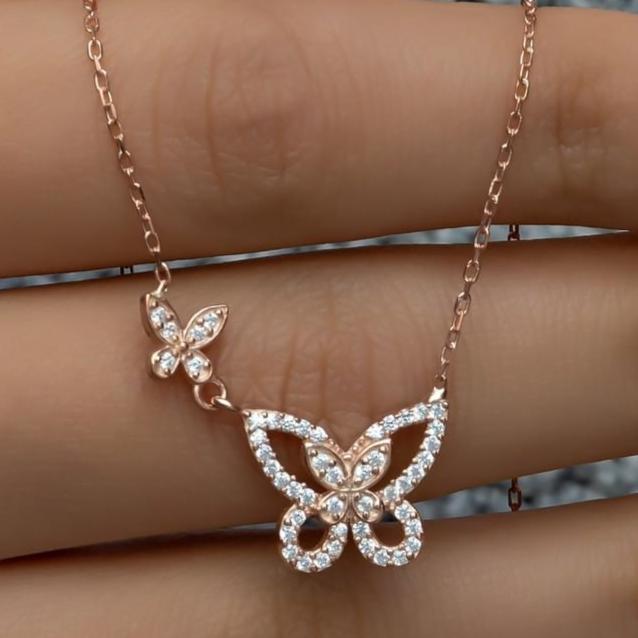 Butterfly Shape 2.80Ct White Round Cut Prong Pendant | Thank You Gift Pendant | Designer Pendant | Trending Pendant For Women