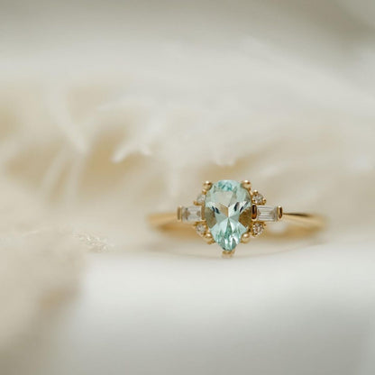 2.6CT Aquamarine Pear Cut Solitaire Ring | Wedding Ring For Bridal | Special Occasion Ring | Fancy Ring