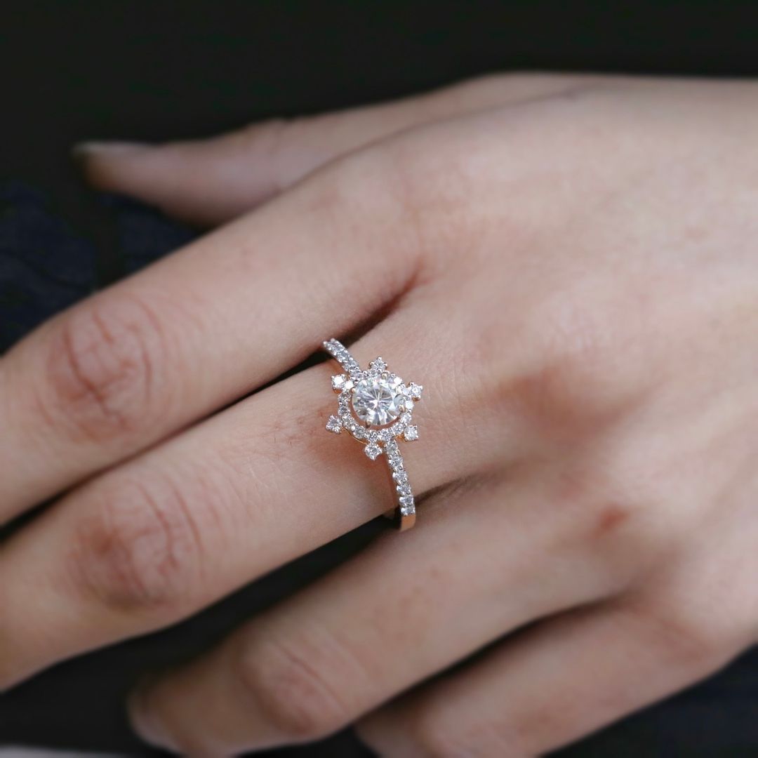 2.50Ct White Round Cut Halo Ring | Customize Ring For Her | Timeless Design | Bridal Jewelry