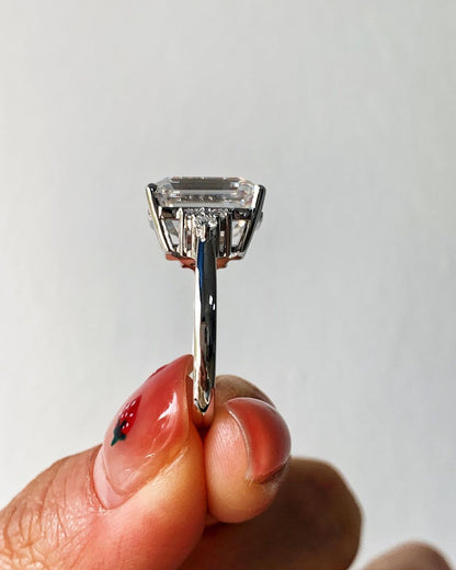 3.10Ct White Emerald Cut Solitaire Ring | Party Wear Ring For Her| Women Jewelry