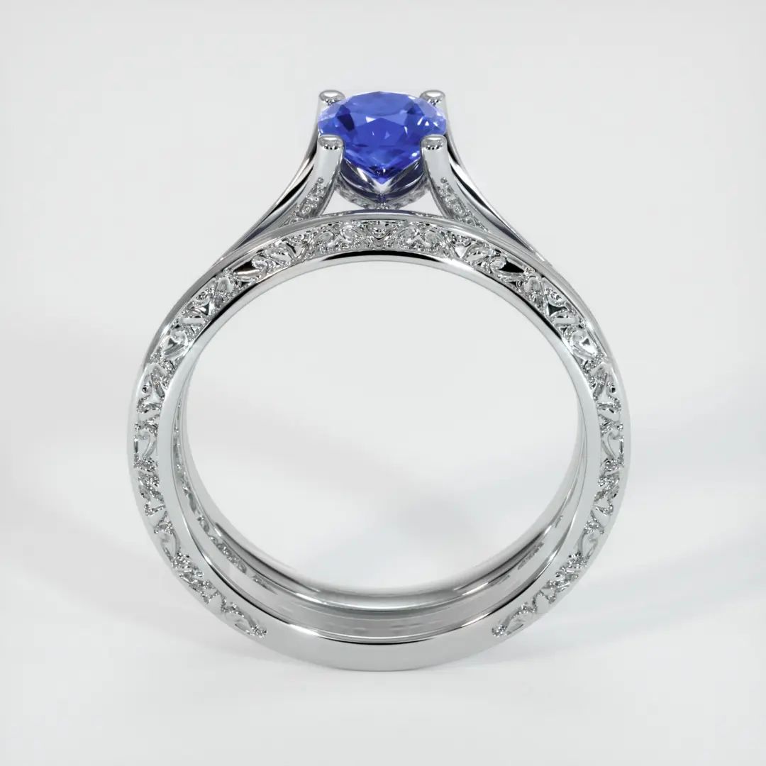 2.5Ct Blue Cushion Cut Solitaire Ring Set | Wedding Ring Set For Bridal | Double Band Ring Set | Fashion Jewelry