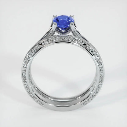 2.5Ct Blue Cushion Cut Solitaire Ring Set | Wedding Ring Set For Bridal | Double Band Ring Set | Fashion Jewelry