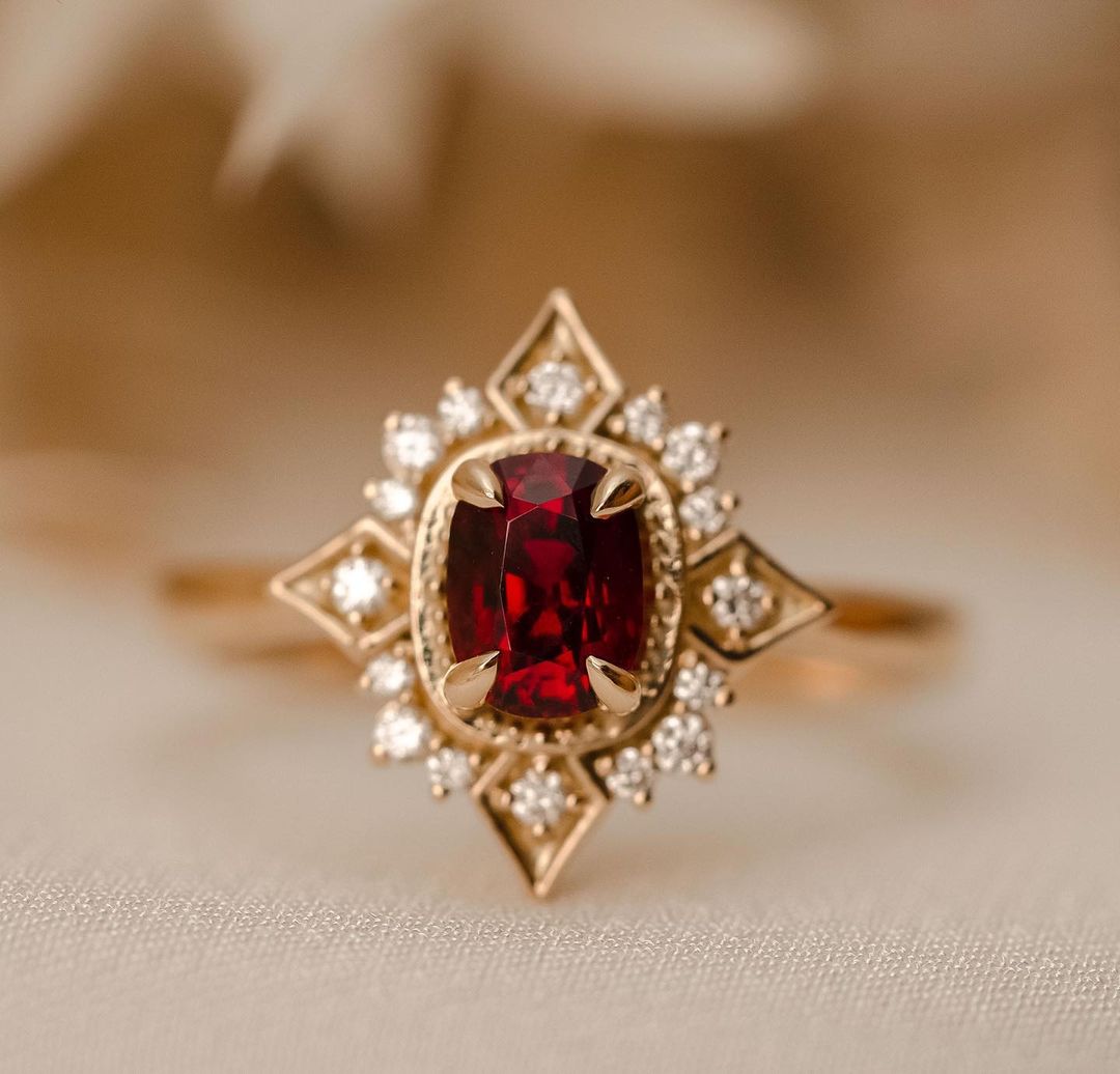 2.8Ct Red Cushion Cut Solitaire Ring | Wedding Ring For Bridal | Special Occasion Ring | Forever One Ring