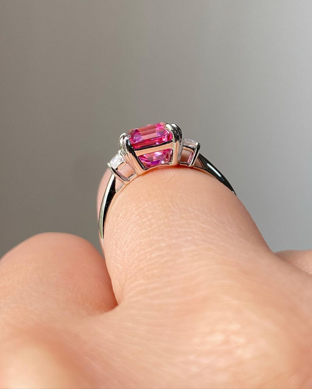 2.77Ct Pink Asscher Cut Solitaire Ring | Birthday Gift Ring For Women | Glamorous Ring