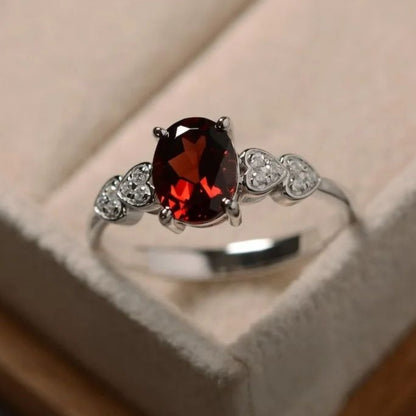 2.8Ct Red Oval Cut Solitaire Ring | Party Wear Ring For Women | Fashionable Ring | Gift For Her