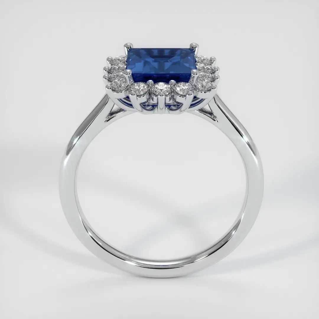 2.8Ct Blue Asscher Cut Solitaire With Cluster Ring | Party Wear Ring For Women | Special Occasion Ring For Her | Jewelry Collection