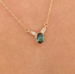 2.77Ct Green Oval Cut Bezel Pendant | Proposal Gift Pendant For Her | Daily Wear Pendant For Women | Casual Wear Pendant