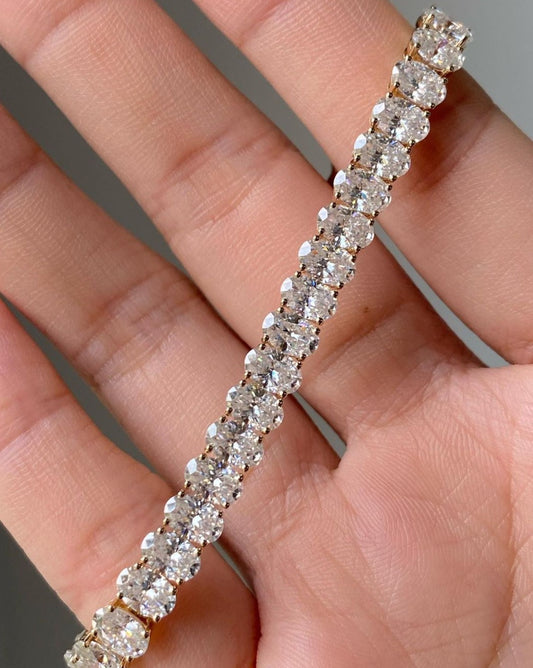 Classic White Oval Brilliant Cut Signity Diamond Tennis Bracelet For Women | Simulated Diamond Tennis Bracelet | Wedding Gift Bracelet