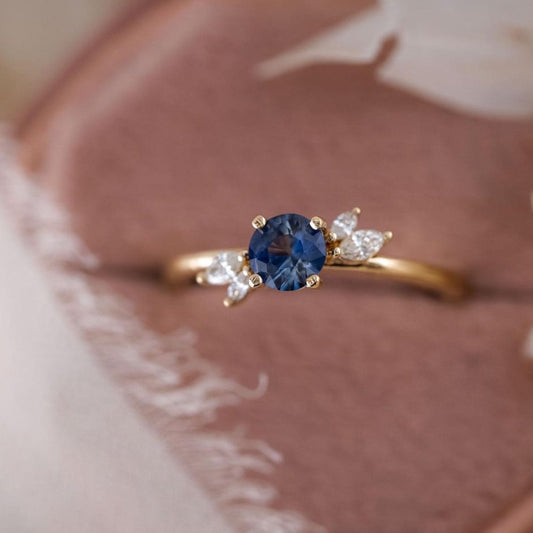 2.4CT Blue Round Cut Solitaire Ring | Engagement Ring For Fiancee | Promise Ring | Beautiful Ring