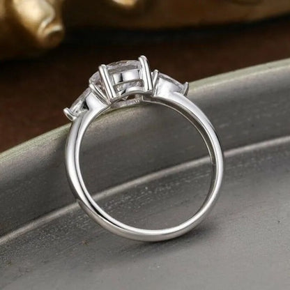 2.80Ct White Round Cut Three Stone Ring | Proposal Ring For Her | Customize Ring