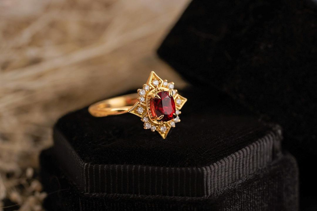 2.8Ct Red Cushion Cut Solitaire Ring | Wedding Ring For Bridal | Special Occasion Ring | Forever One Ring