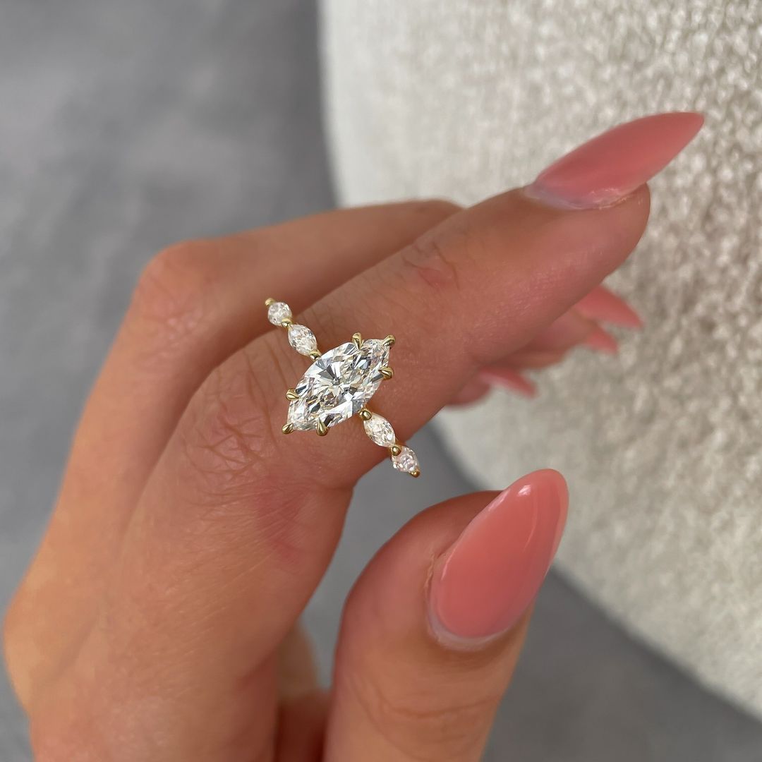 2.5Ct White Marquise Cut Solitaire Ring | Engagement Ring | Proposal Ring | Forever One Ring