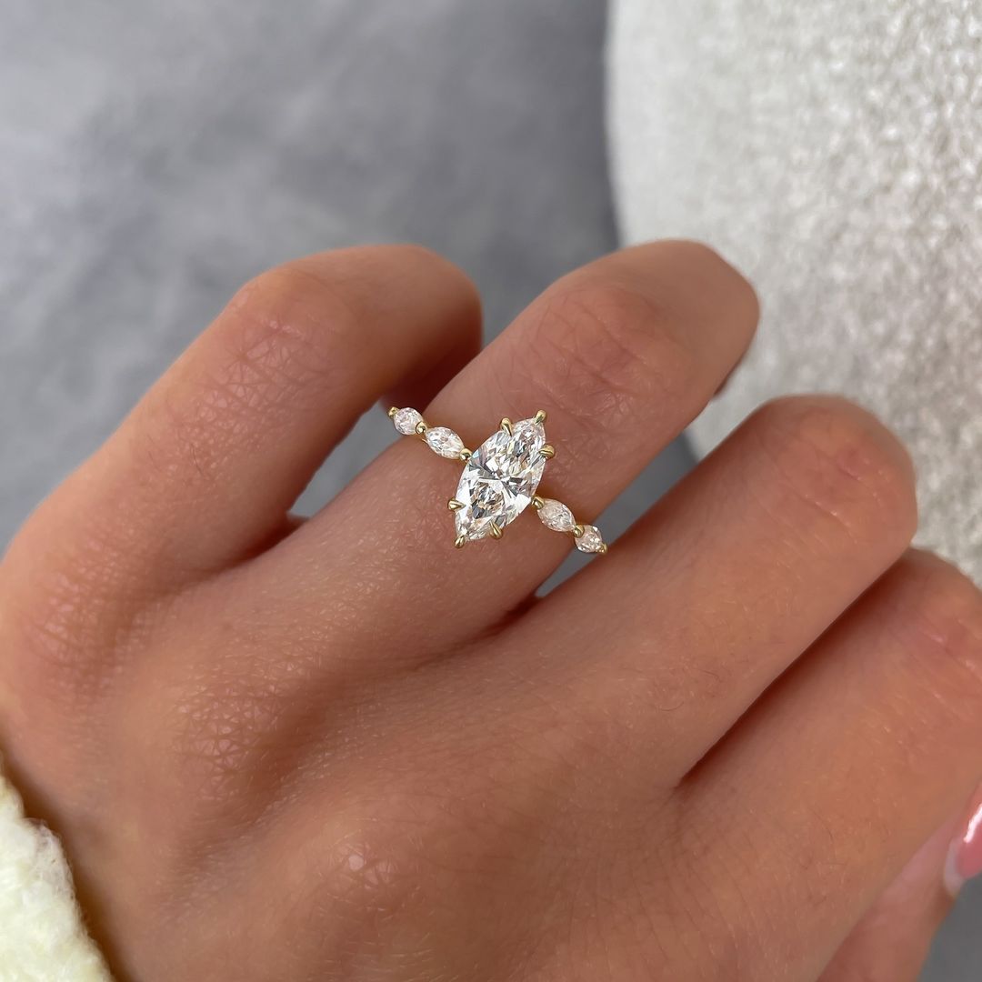 2.5Ct White Marquise Cut Solitaire Ring | Engagement Ring | Proposal Ring | Forever One Ring