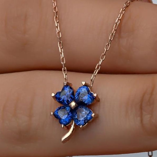 Flower Shape 2.88Ct Blue Heart Cut Prong Pendant | Birthday Gift Pendant For Her | Women Jewelry | Timeless Design