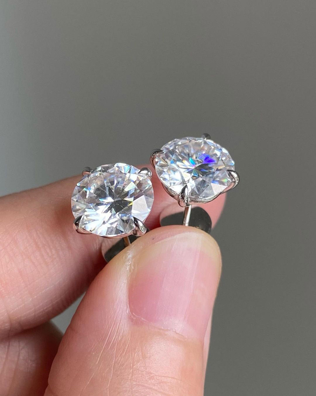 White Round Cut Cubic Zirconia Solitaire Stud Earring For Ladies | Wedding Proposal Stud Earring For Her | Daily Wear Earring For Girls