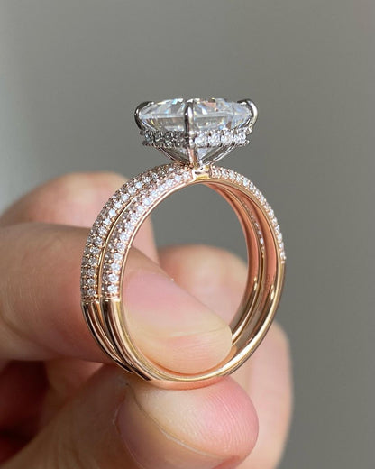 2.80Ct White Princess Cut Solitaire Ring Set | Wedding Ring Set For Bridal | Timeless Design