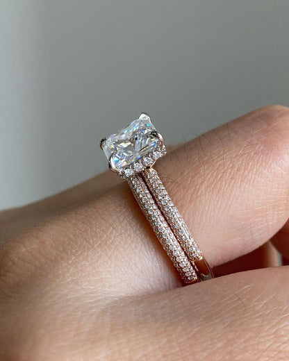 2.80Ct White Princess Cut Solitaire Ring Set | Wedding Ring Set For Bridal | Timeless Design