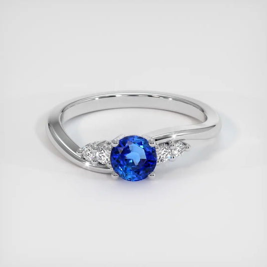 2.4Ct Blue Round Cut Solitaire With Accents Ring | Engagement Promise Ring For Fiancee | Stacking Ring For Her | Timeless Design