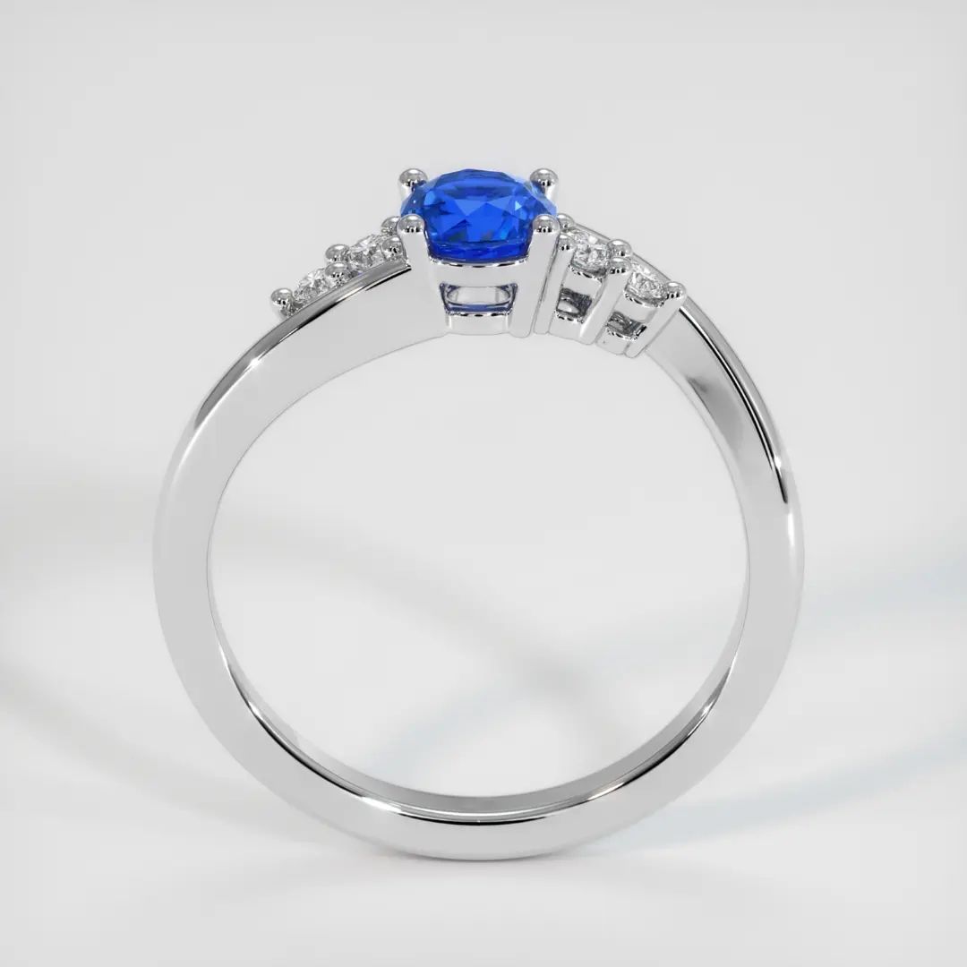 2.4Ct Blue Round Cut Solitaire With Accents Ring | Engagement Promise Ring For Fiancee | Stacking Ring For Her | Timeless Design