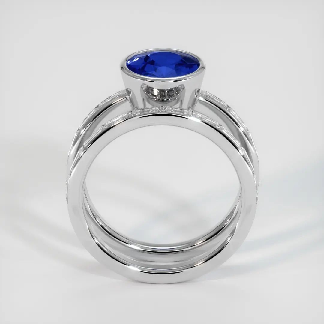 2.8Ct Blue Round Cut Bezel Set Ring Set For Her | Elegant Design Ring Set | Bridal Wedding Ring Set | Fashion Jewelry Piece