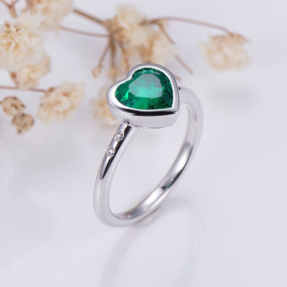 2.5Ct Green Heart Cut Bezel Ring | Engagement Proposal Ring | Daily Wear Ring | Timeless Design