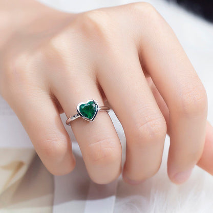 2.5Ct Green Heart Cut Bezel Ring | Engagement Proposal Ring | Daily Wear Ring | Timeless Design