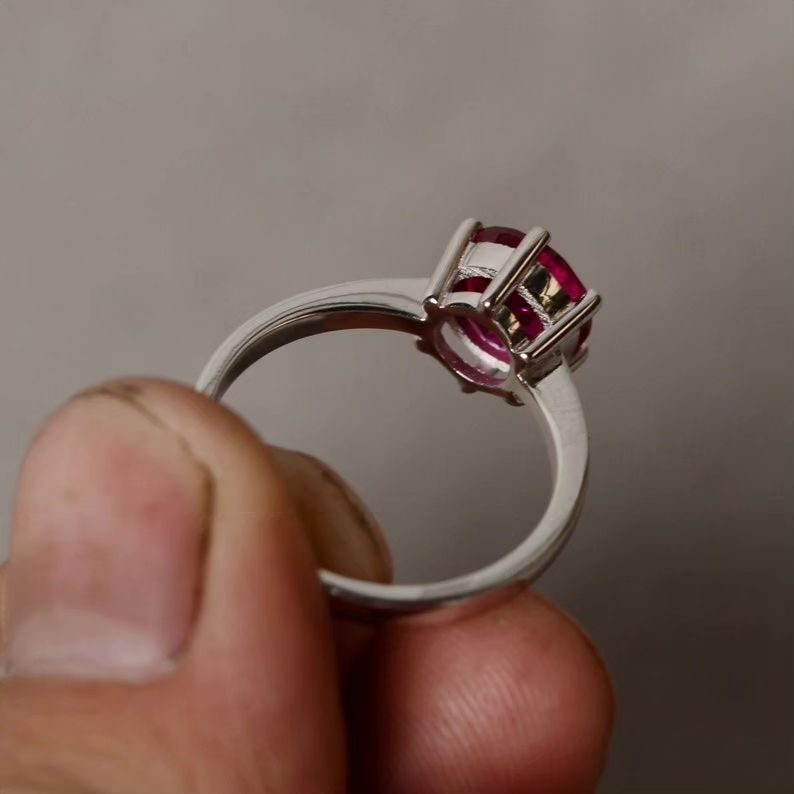 2.2Ct Pink Round Cut Solitaire Ring For Her | Birthstone Ring For Women | Single Stone Ring | Customize Gift