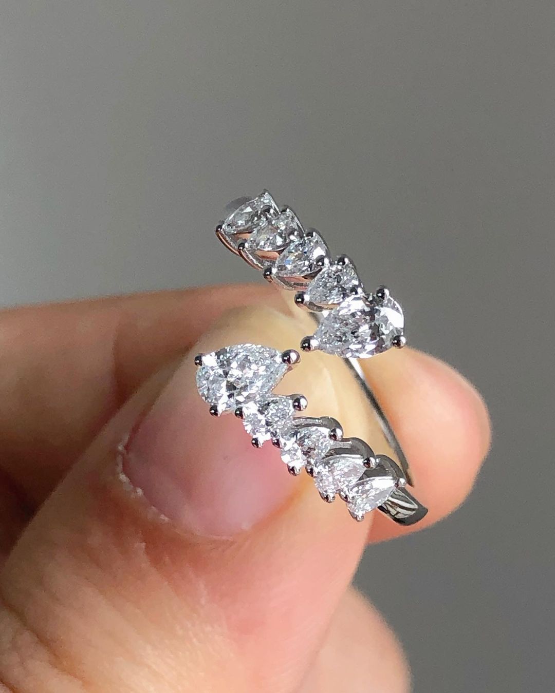 1.5Ct White Pear Cut Prong Ring | Anniversary Gift Ring | Unique Ring | Daily Wear Ring