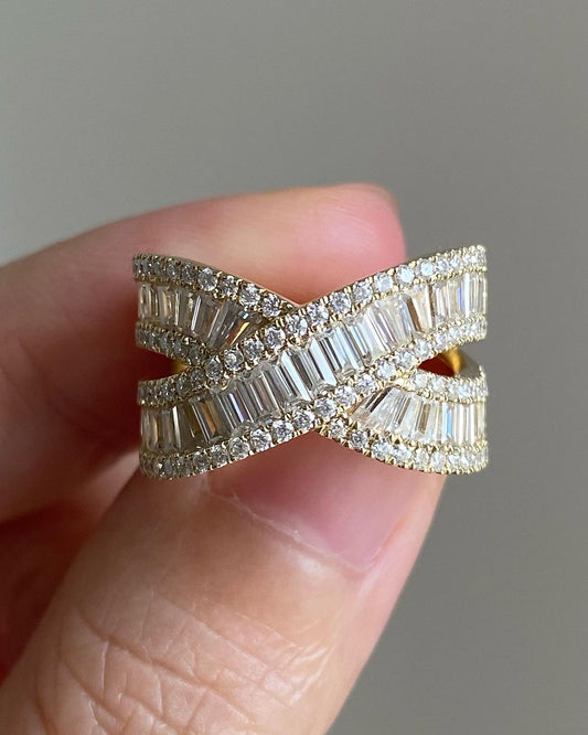 3.50Ct White Round And Baguette Cut Half Eternity Band Ring | Party Wear Band Ring | Modern Bridal Band Ring