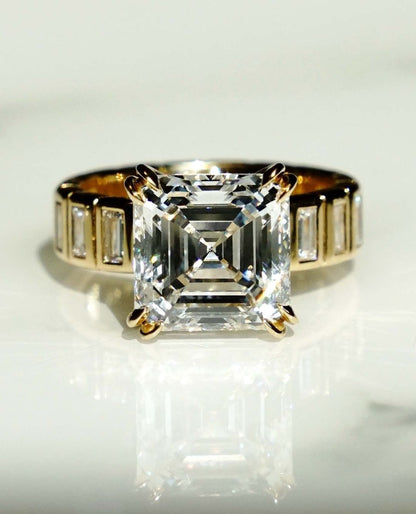 2.8Ct White Asscher Cut Solitaire Ring | Wedding Ring | Bridal Ring | Gift For Women