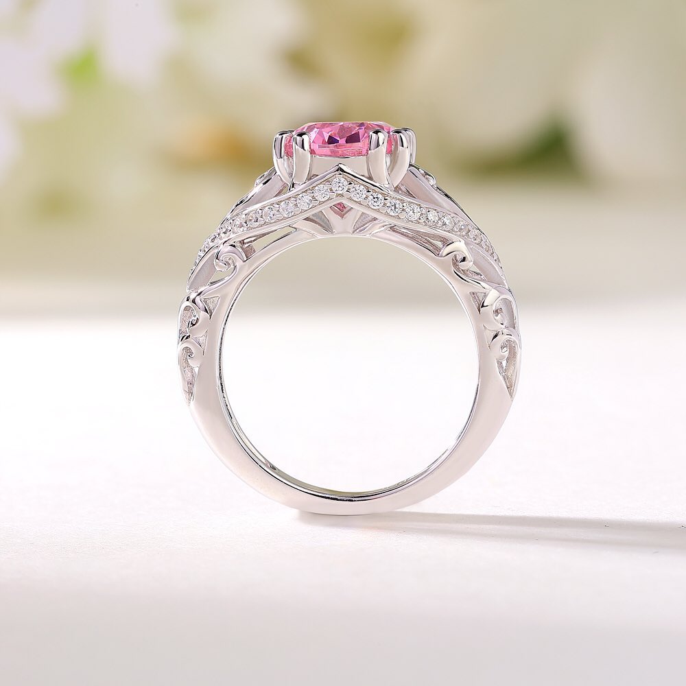 3.10Ct Pink Oval Cut Solitaire Ring | Party Wear Ring | Glamorous Ring For Women | Luxury Jewelry