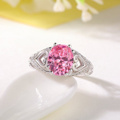 3.10Ct Pink Oval Cut Solitaire Ring | Party Wear Ring | Glamorous Ring For Women | Luxury Jewelry
