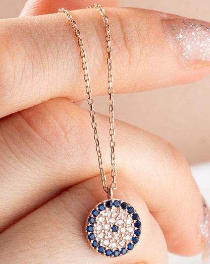 2.70Ct White And Blue Round Cut Cluster Pendant | Birthday Gift Pendant For Mother | Beautiful Pendant For Women | Fashion Jewelry