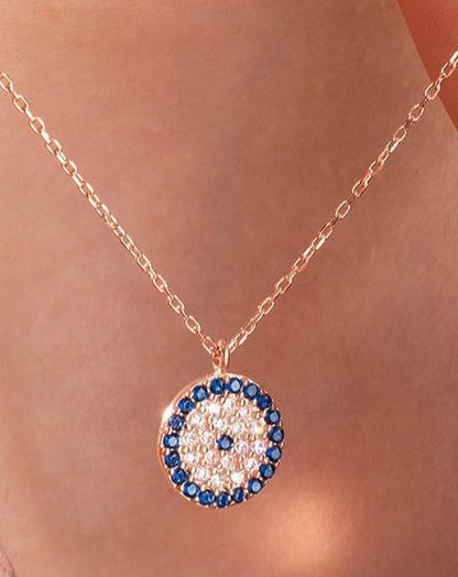 2.70Ct White And Blue Round Cut Cluster Pendant | Birthday Gift Pendant For Mother | Beautiful Pendant For Women | Fashion Jewelry