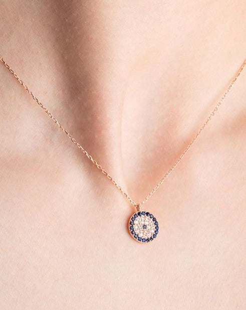 2.70Ct White And Blue Round Cut Cluster Pendant | Birthday Gift Pendant For Mother | Beautiful Pendant For Women | Fashion Jewelry