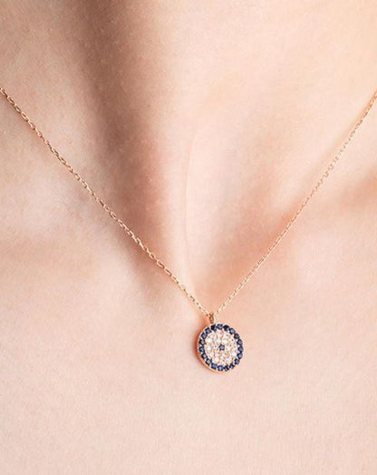 2.70Ct White And Blue Round Cut Cluster Pendant | Birthday Gift Pendant For Mother | Beautiful Pendant For Women | Fashion Jewelry