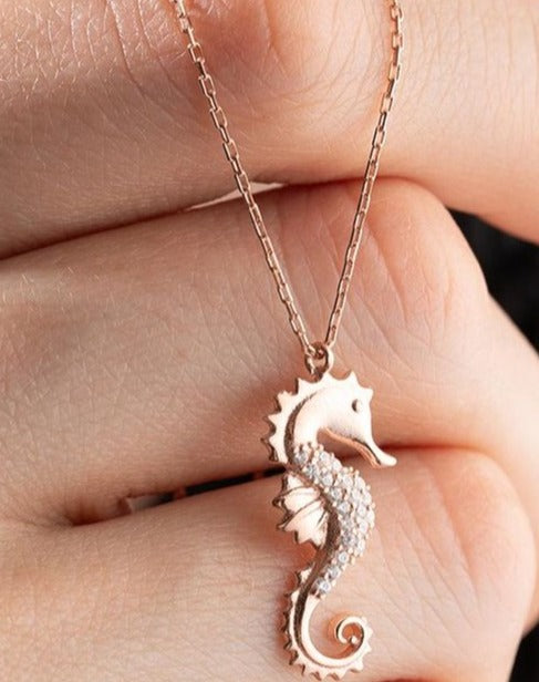 Seahorse Shape 1.70Ct White Round Cut Cluster Pendant | Birthday Gift Pendant For Her | Surprise Gift Pendant | Fashion Jewelry