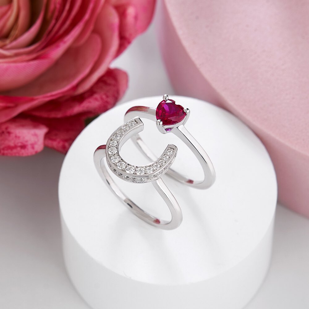 2.5Ct Pink Heart Cut Solitaire Ring Set | Wedding Bridal Ring Set | Unique Ring | Promise Ring For Women