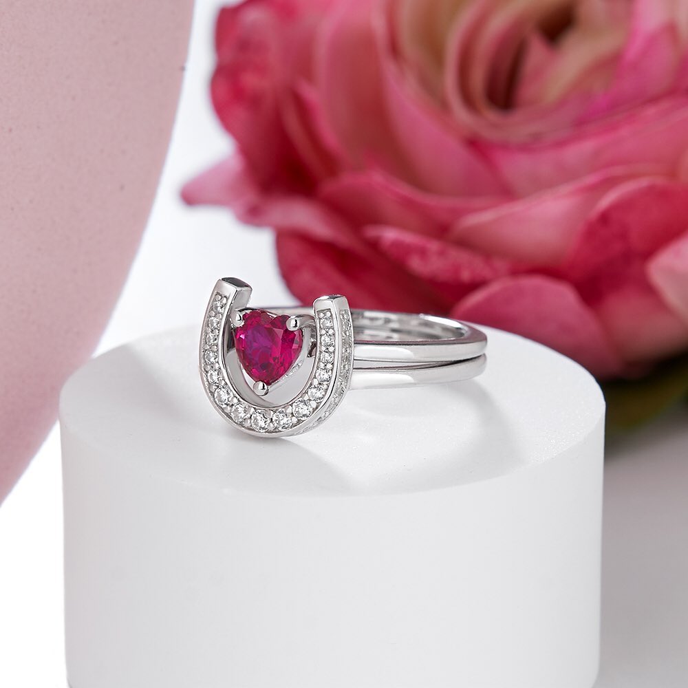 2.5Ct Pink Heart Cut Solitaire Ring Set | Wedding Bridal Ring Set | Unique Ring | Promise Ring For Women