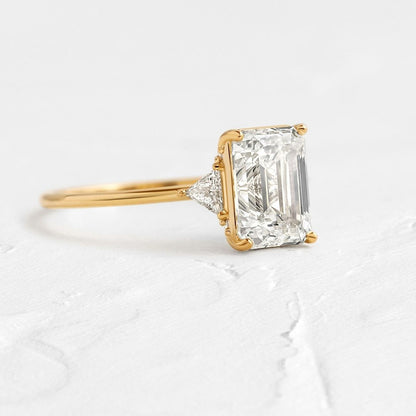 2.8Ct White Emerald Cut Solitaire Ring Set | Anniversary Gift Ring Set For Wife | Proposal Ring Set For Her | Daily Wear Ring Set