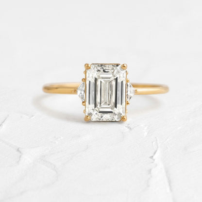 2.8Ct White Emerald Cut Solitaire Ring Set | Anniversary Gift Ring Set For Wife | Proposal Ring Set For Her | Daily Wear Ring Set