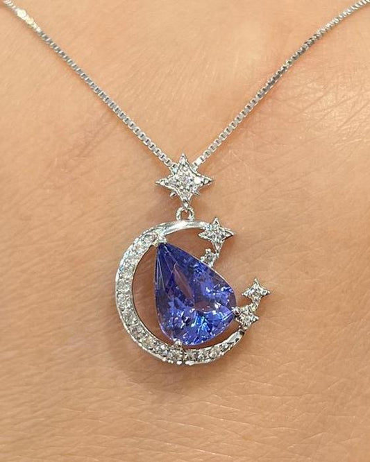 2.70Ct Blue Pear Cut Solitaire Pendant | Designer Jewelry Piece | Birthday Gift Pendant For Her | Jewelry Collection