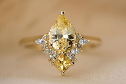 2.8Ct Canary Yellow Pear Cut Solitaire Ring | Party Wear Ring For Women | Fancy Ring | Designer Ring