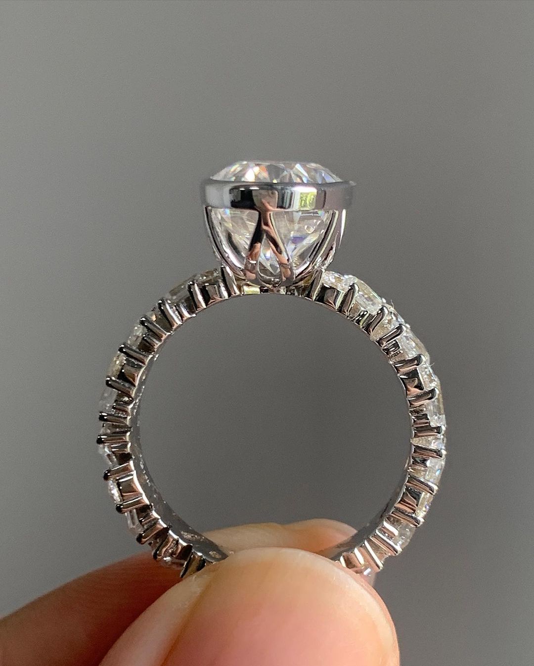 3.20Ct White Oval Cut Bezel Ring | Party Wear Ring | Wedding Ring For Bridal