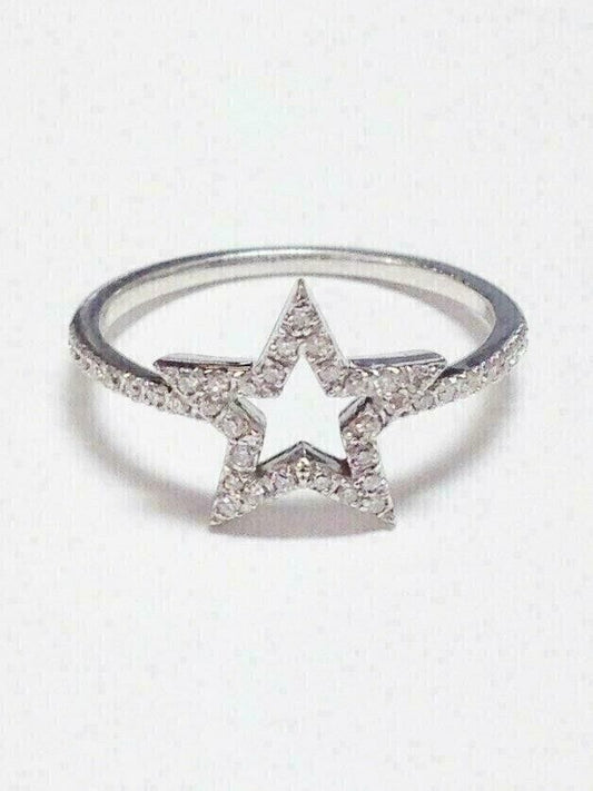 Star Shape 2.20Ct White Round Cut Pave Ring | Birthday Gift Ring | Statement Ring