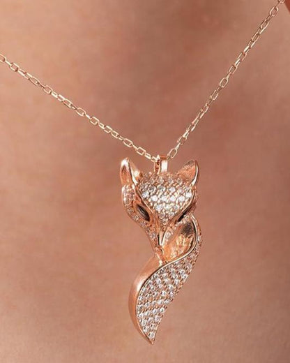 Fox Shape 2.80Ct White Round Cut Cluster Pendant | Animal Lover Gift Pendant | Faith Inspired Jewelry | Sophisticated Pendant