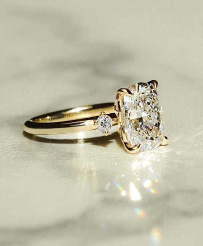 2.6Ct White Cushion Cut Solitaire Ring | Engagement Proposal Ring | Unique Ring | Delicate Solo Ring