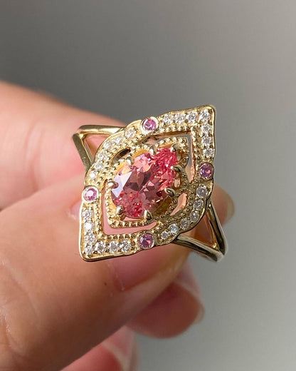 Vintage 2.6Ct Pink Pear Cut Solitaire Ring For Her | Modern Bridal Wedding Ring | Special Occasion Ring | Jewelry Collection For Women