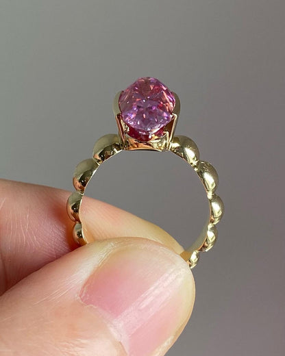 2.8CT Pink Oval Cut Half Bezel Ring | Party Wear Ring For Women | Special Occasion Ring | Fancy Ring